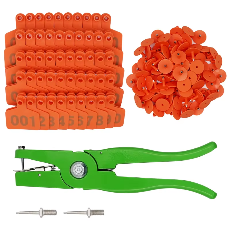 Cattle Ear Tag Applicator - 100Pcs Livestock Cattle Goat Ear Tags