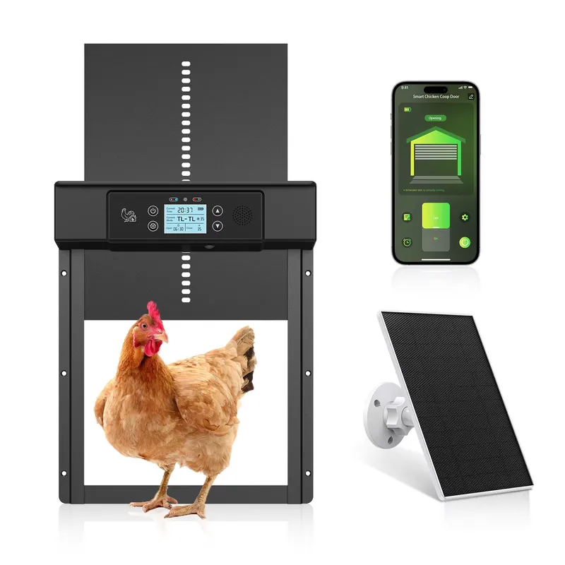 Automatic Chicken Door Opener Solar - Smart Automatic Modern Waterproof Aluminum Chicken