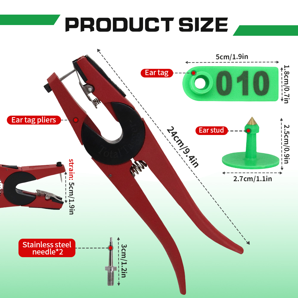 100PCS Sheep Ear Tag Pliers 00 - Cattle Ear Tag Applicator recension och pris